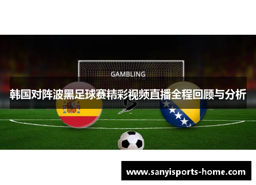 韩国对阵波黑足球赛精彩视频直播全程回顾与分析